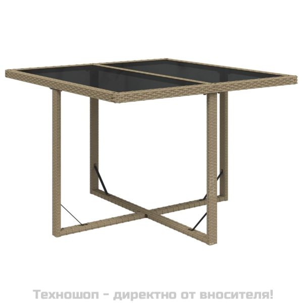 Градински комплект с възглавници 5 части полиратан бежов