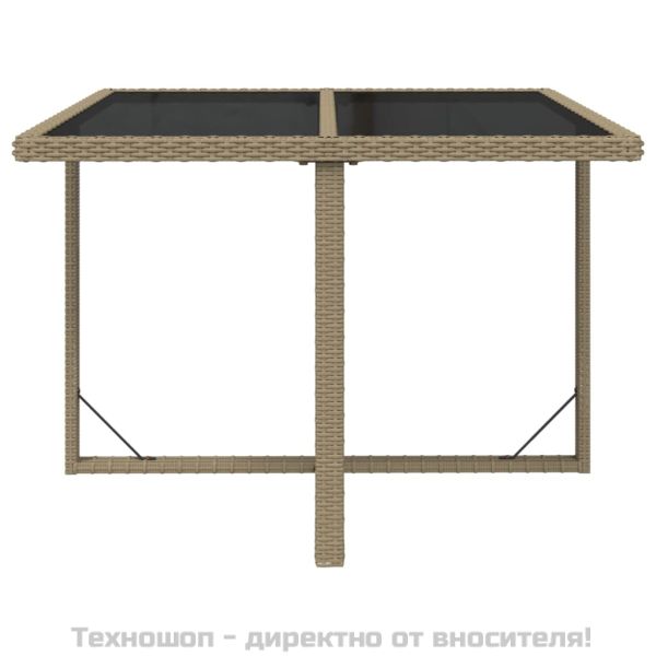 Градински комплект с възглавници 5 части полиратан бежов