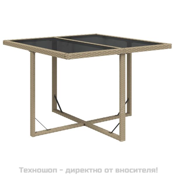 Градински комплект с възглавници 9 части полиратан бежов