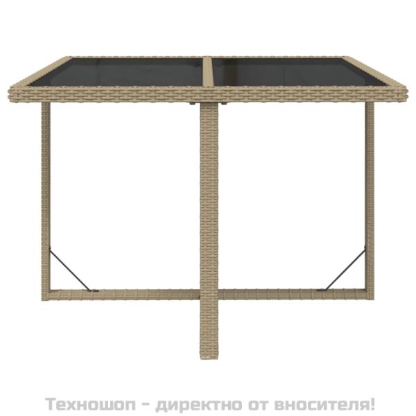 Градински комплект с възглавници 9 части полиратан бежов