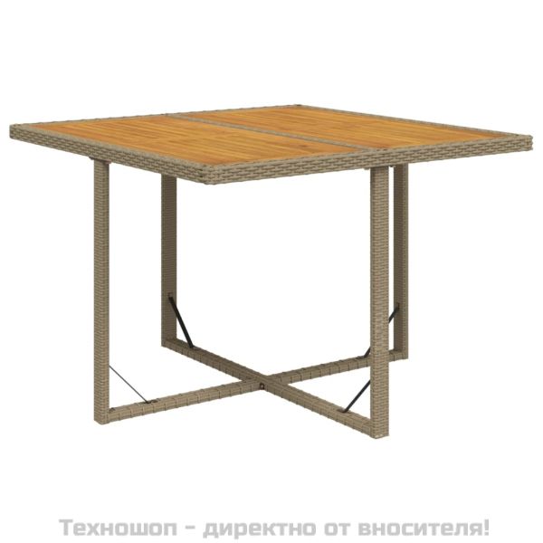 Градински комплект с възглавници 5 части полиратан бежов