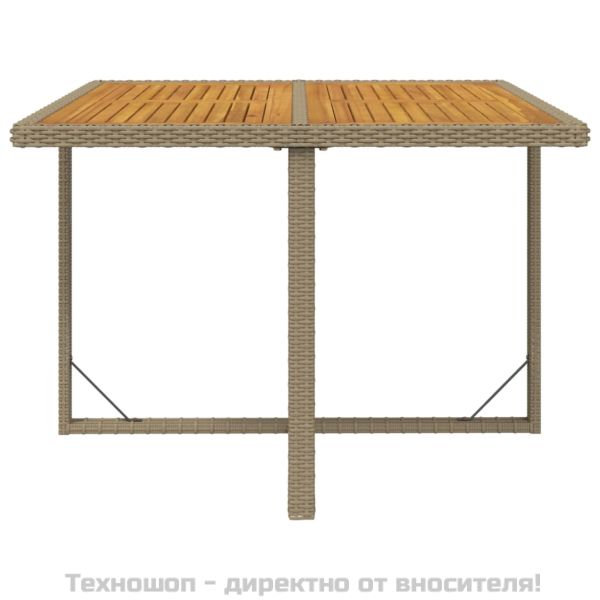 Градински комплект с възглавници 5 части полиратан бежов