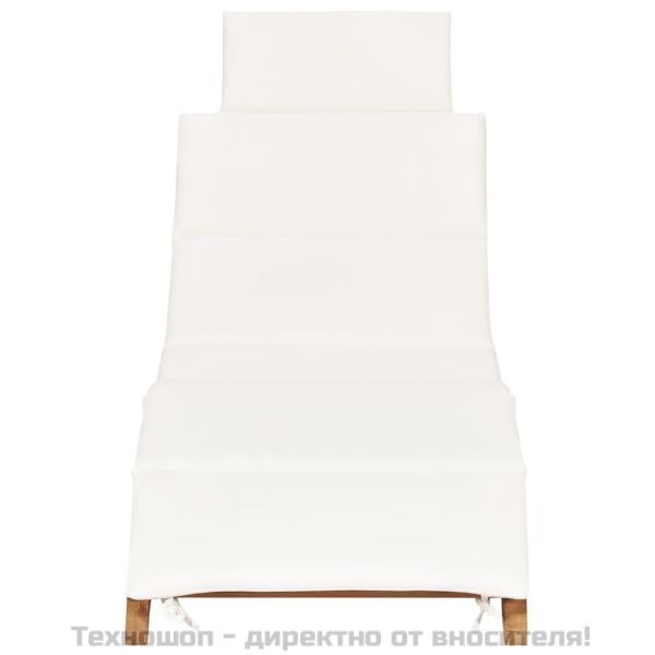 Шезлонги, 2 бр, с възглавници, тиково дърво масив