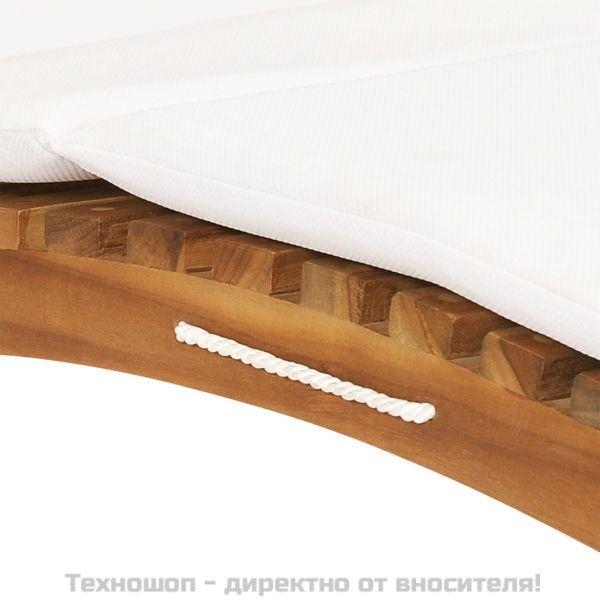 Шезлонги, 2 бр, с възглавници, тиково дърво масив