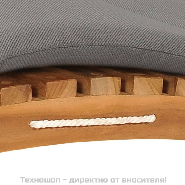 Шезлонги, 2 бр, с възглавници, тиково дърво масив