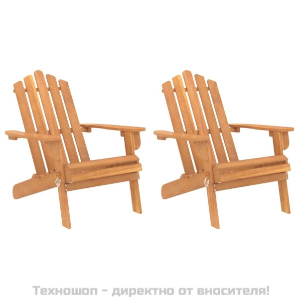 Градински столове "Адирондак", 2 бр, акациево дърво масив