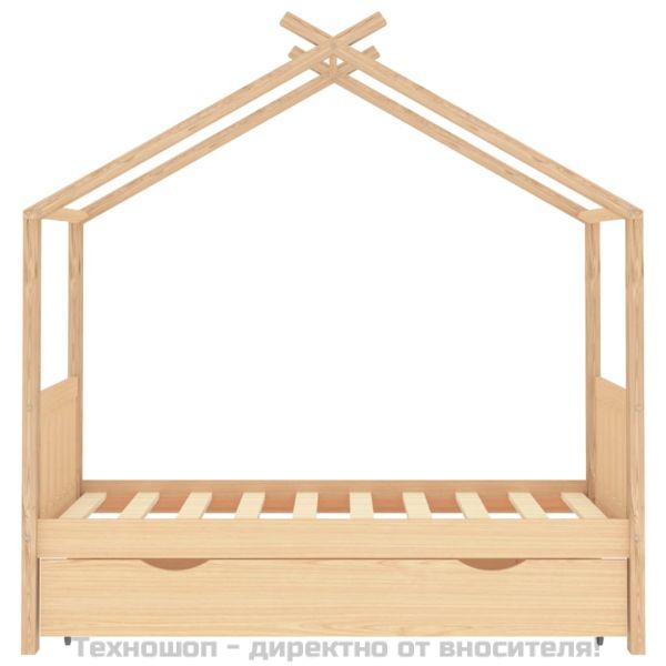 Рамка за детско легло с чекмедже, борово дърво масив, 80x160 см