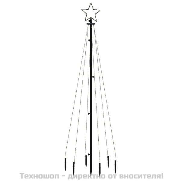 Коледна елха с шип, синя, 108 LED, 180 см