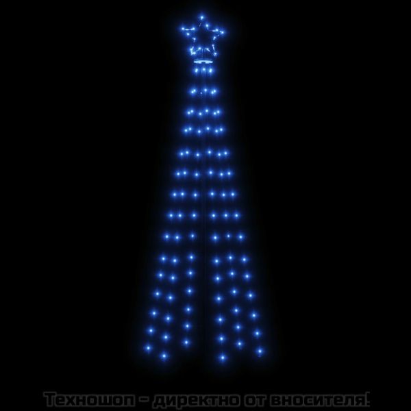 Коледна елха с шип, синя, 108 LED, 180 см