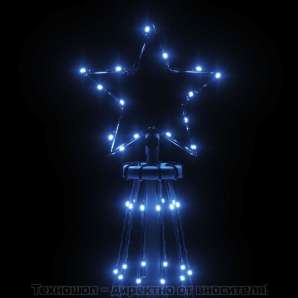 Коледна елха с шип, синя, 108 LED, 180 см