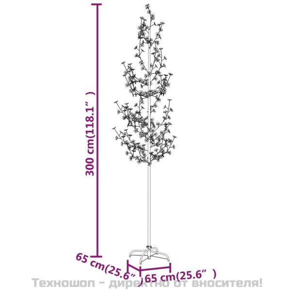 Черешов цвят LED дърво топло бяло 368 LED 300 см