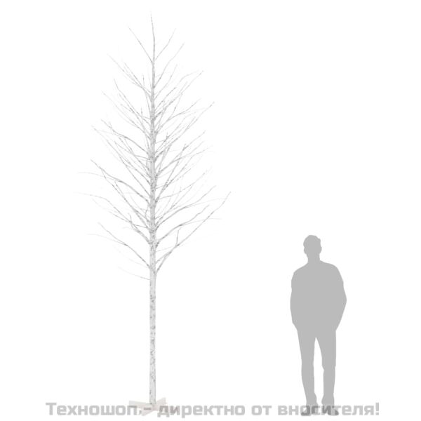 LED дърво бяла бреза топло бяло 672 светодиода 400 см