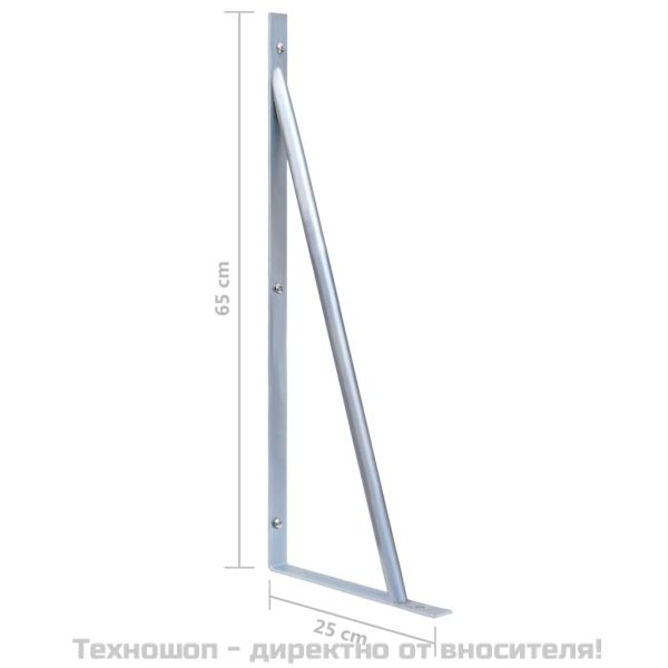 Поддържащи скоби за ограда, 3 бр, поцинкована стомана