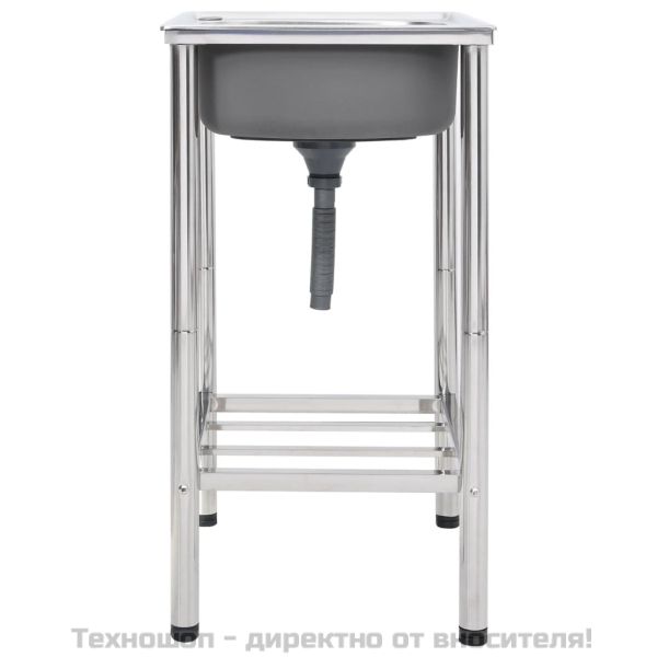 Къмпинг мивка, единично корито, неръждаема стомана