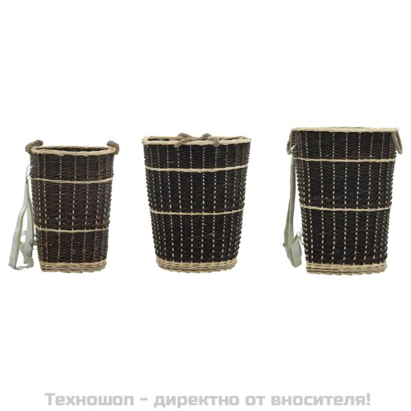 Раница за дърва за огрев с презрамки, 44,5x37x50 см, върба