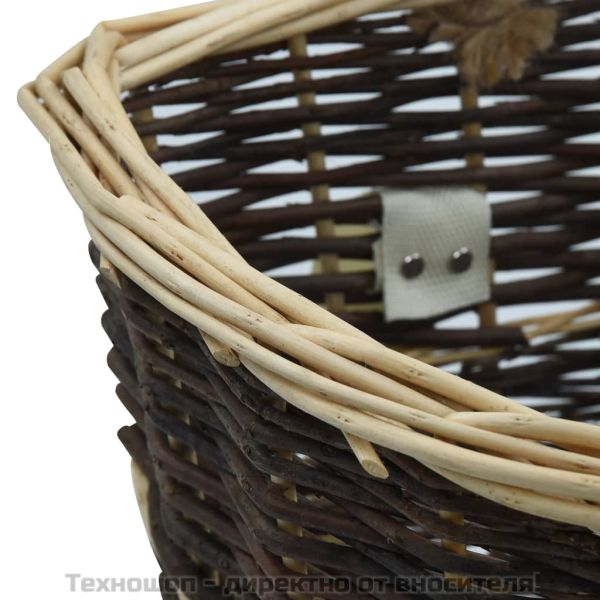 Раница за дърва за огрев с презрамки, 44,5x37x50 см, върба