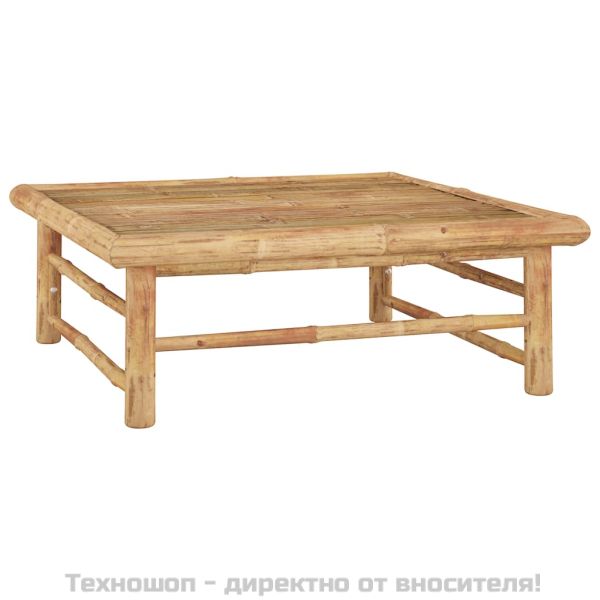 Градински лаундж комплект тъмносиви възглавници 6 части бамбук