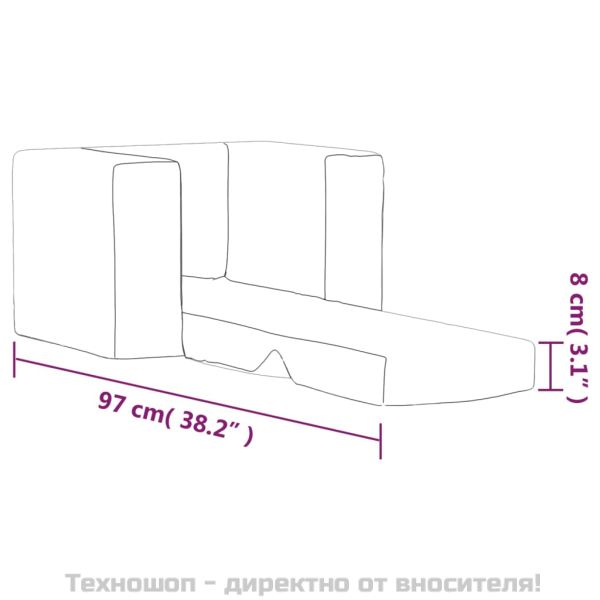 Детски диван-легло антрацит мек плюш