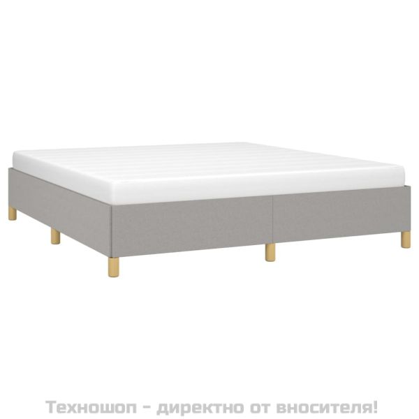 Рамка за легло без матрак, светлосива, 160x200 см, плат