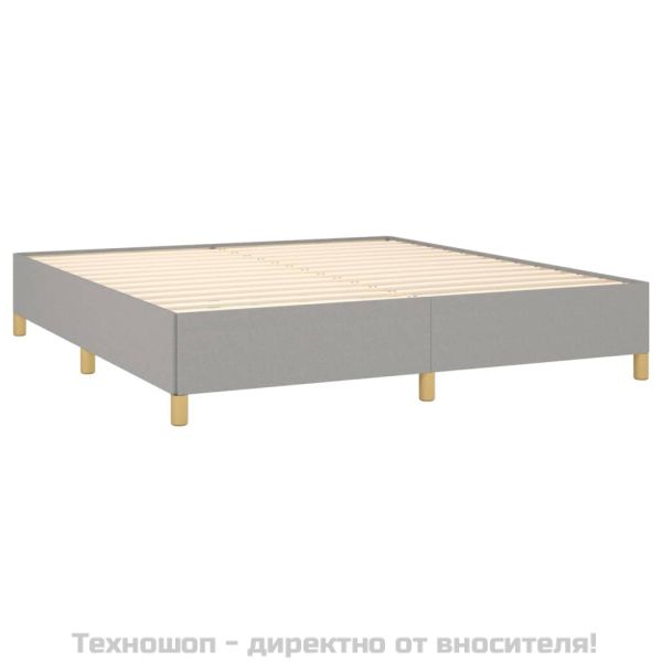 Рамка за легло без матрак, светлосива, 160x200 см, плат