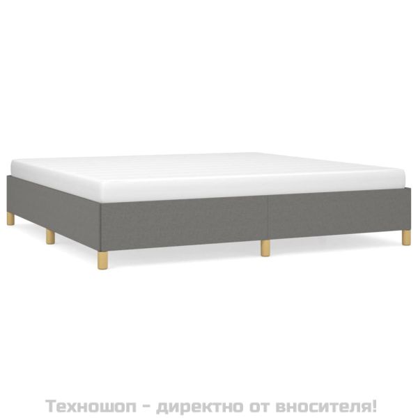 Рамка за легло без матрак, тъмносива, 200x200 см, плат