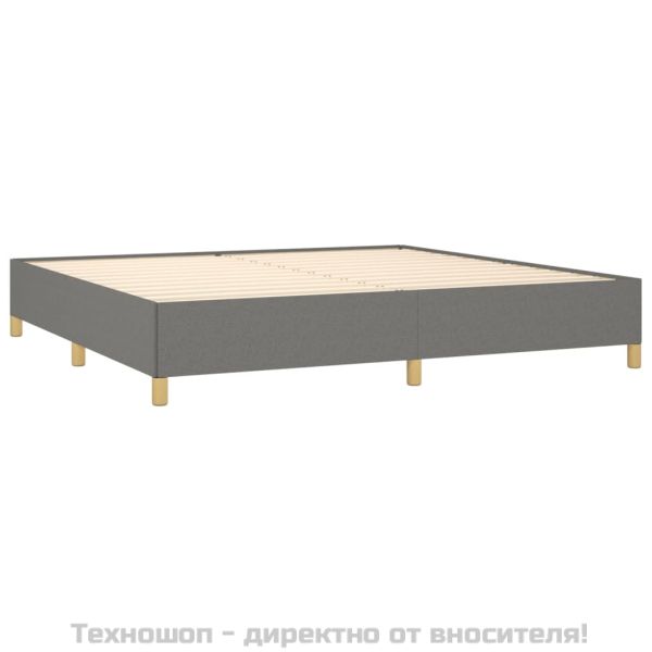 Рамка за легло без матрак, тъмносива, 200x200 см, плат