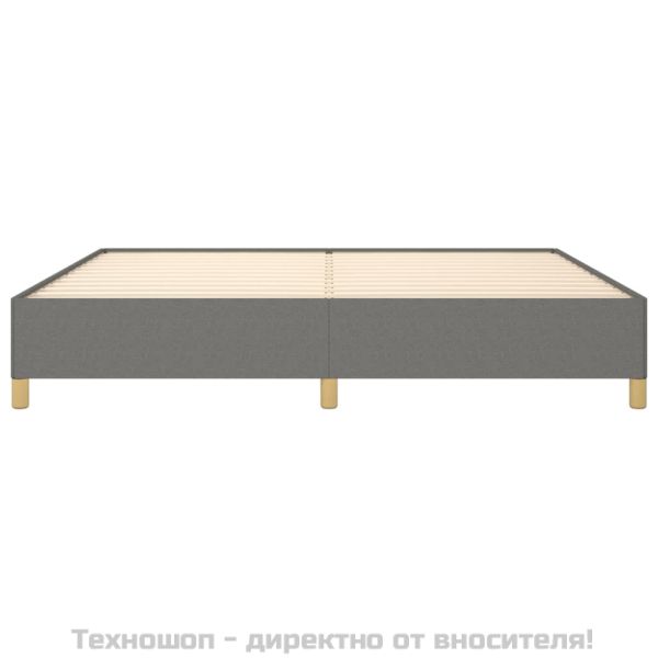 Рамка за легло без матрак, тъмносива, 200x200 см, плат