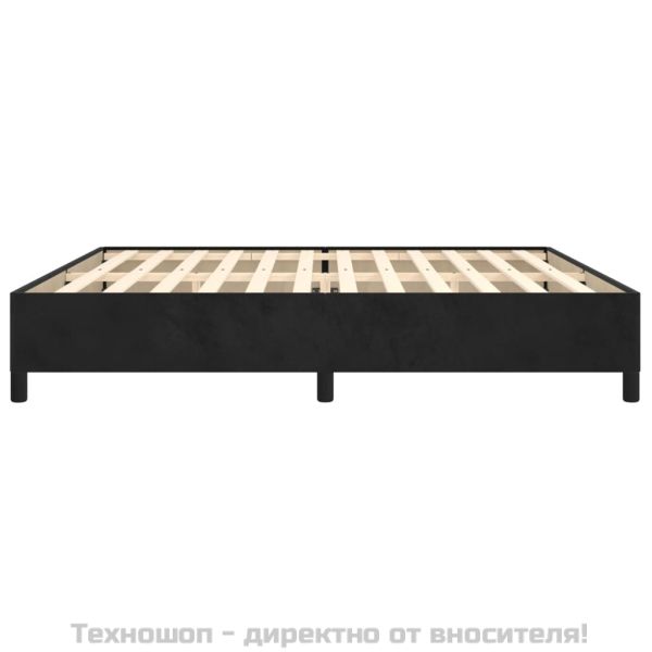 Рамка за легло без матрак, черна, 200x200 см, кадифе