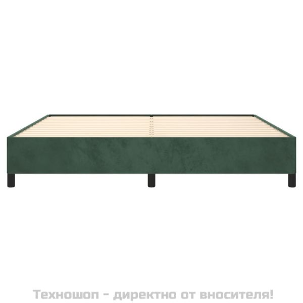 Рамка за легло без матрак, тъмнозелена, 200x200 см, кадифе