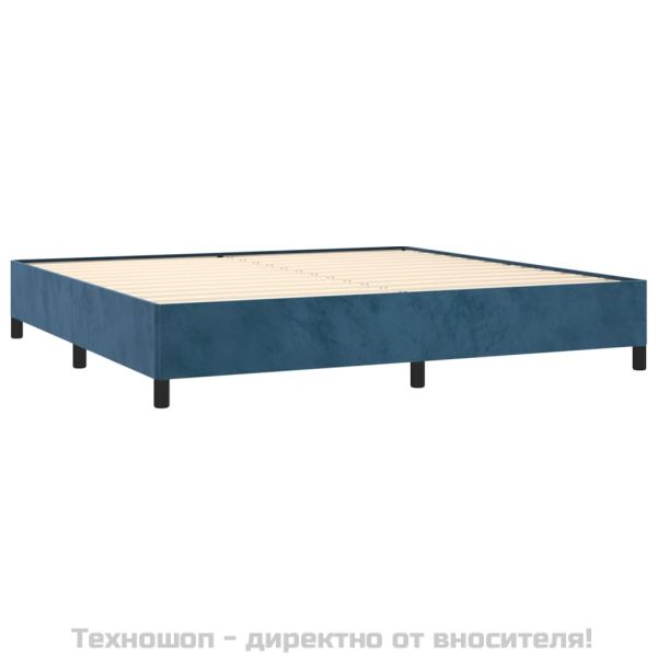 Рамка за легло без матрак, тъмносиня, 200x200 см, кадифе