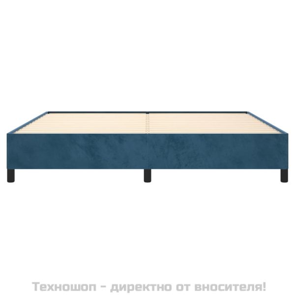 Рамка за легло без матрак, тъмносиня, 200x200 см, кадифе