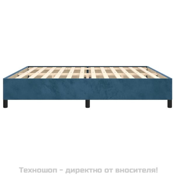 Рамка за легло без матрак, тъмносиня, 200x200 см, кадифе