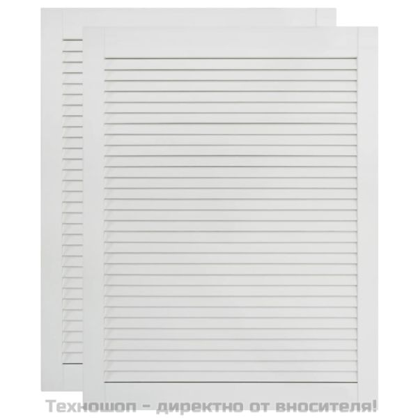 Врати за шкафове с решетен дизайн 2 бр бял 69x49,4 см бор масив