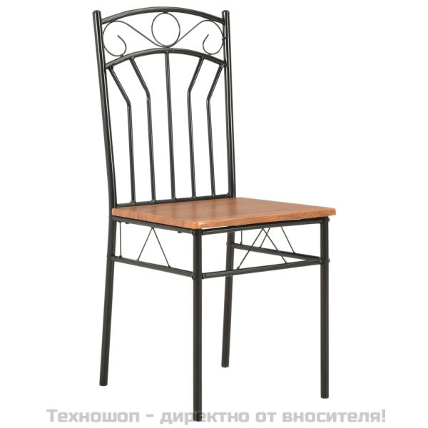 Трапезни столове, 6 бр, кафяви, МДФ