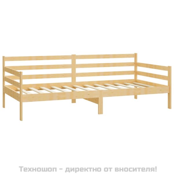 Дневно легло с матрак, 90x200 см, борово дърво масив