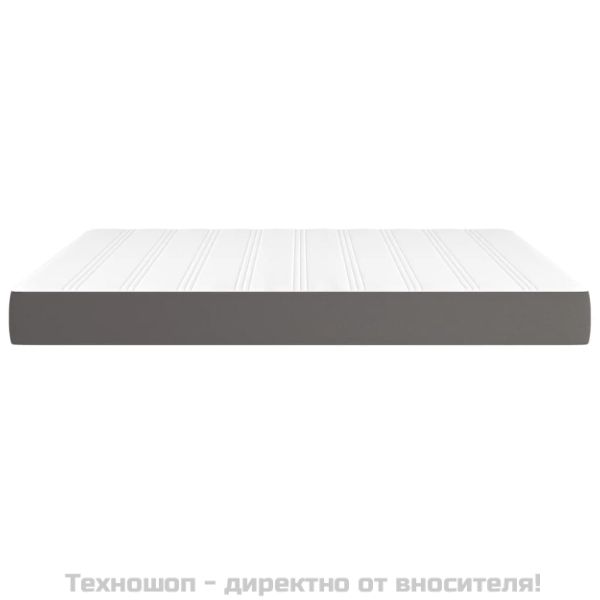 Матрак с покет пружини сив 160x200x20 см изкуствена кожа