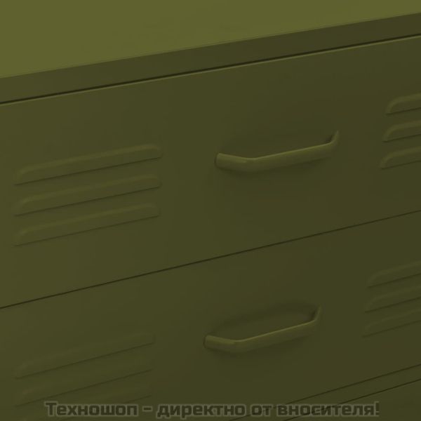 Шкаф с чекмеджета, маслиненозелен, 80х35х101,5 см, стомана