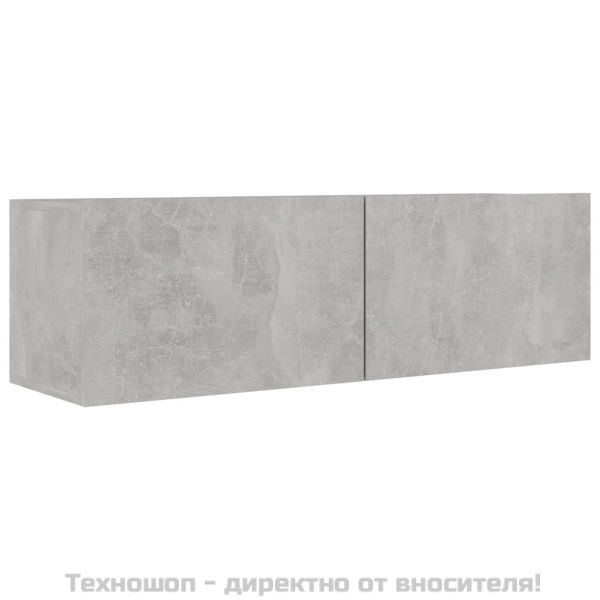 Комплект ТВ шкафове от 6 части, бетонно сив, инженерно дърво