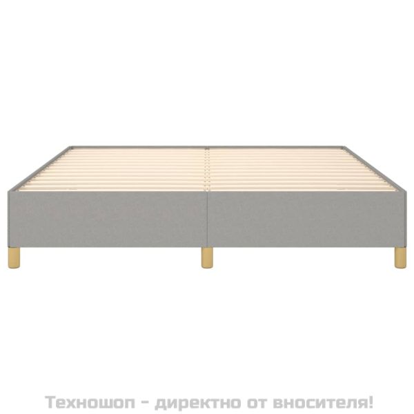 Рамка за легло с пружини, светлосива, 160x200 см, плат