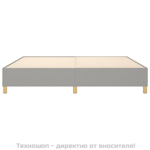 Рамка за легло с пружини, светлосива, 200x200 см, плат