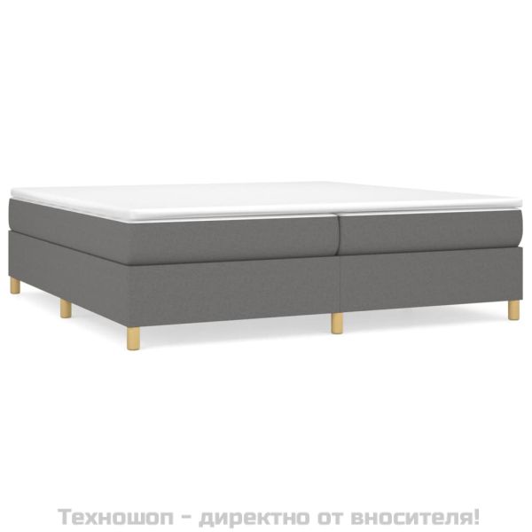 Рамка за легло с пружини, тъмносива, 200x200 см, плат