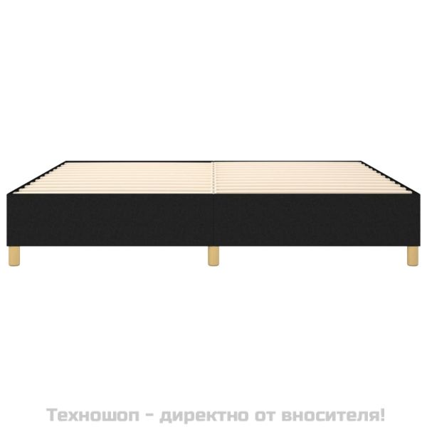 Рамка за легло с пружини, черна, 200x200 см, плат