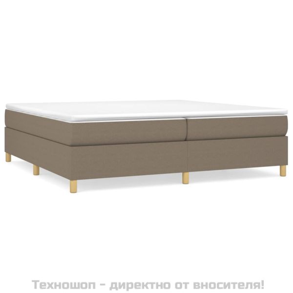 Рамка за легло с пружини, таупе, 200x200 см, плат