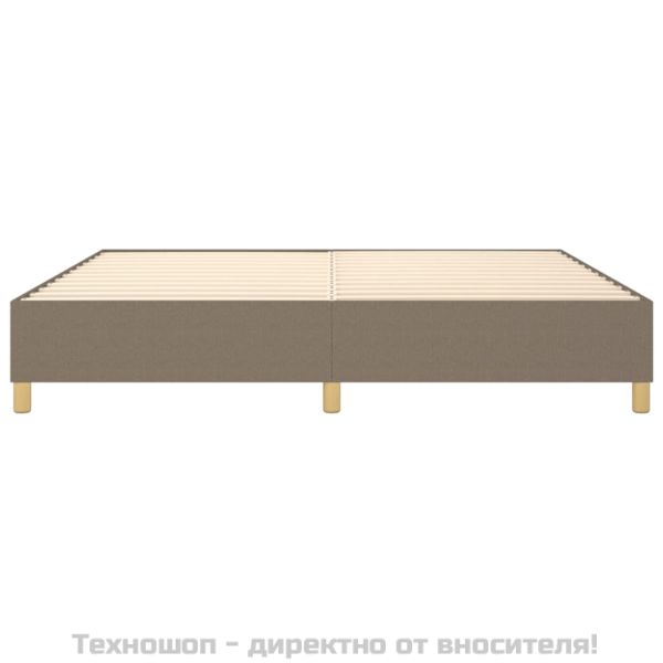 Рамка за легло с пружини, таупе, 200x200 см, плат