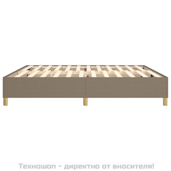 Рамка за легло с пружини, таупе, 200x200 см, плат
