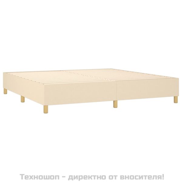 Рамка за легло с пружини, кремава, 200x200 см, плат