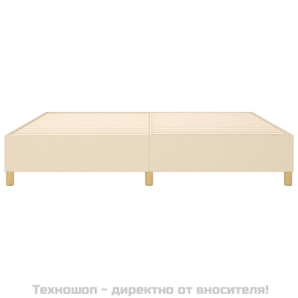 Рамка за легло с пружини, кремава, 200x200 см, плат