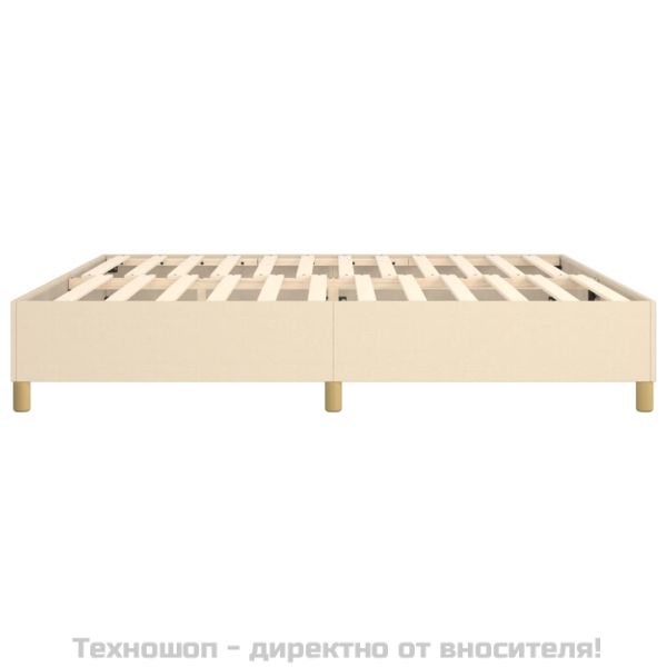 Рамка за легло с пружини, кремава, 200x200 см, плат