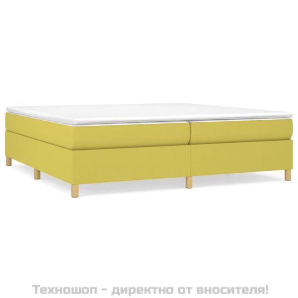 Рамка за легло с пружини, зелена, 200x200 см, плат