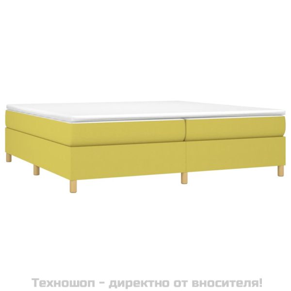 Рамка за легло с пружини, зелена, 200x200 см, плат